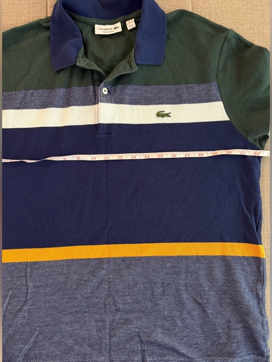 Lacoste Men’s Polo Shirt Size XXL (FR 7) Striped Colorblock Regular Fit Cotton - Picture 6 of 8